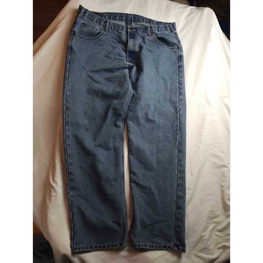 Full Blue Jeans Mens 42X32 Blue Denim Straight Utility Casual Workwear Outdoor
